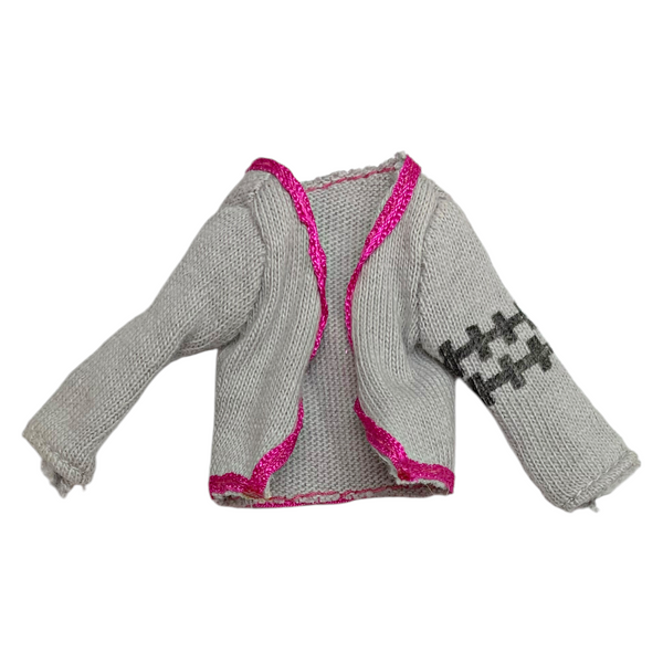 Monster High Frankie Stein Picnic Casket Doll Outfit Replacement Gray Cardigan Shirt