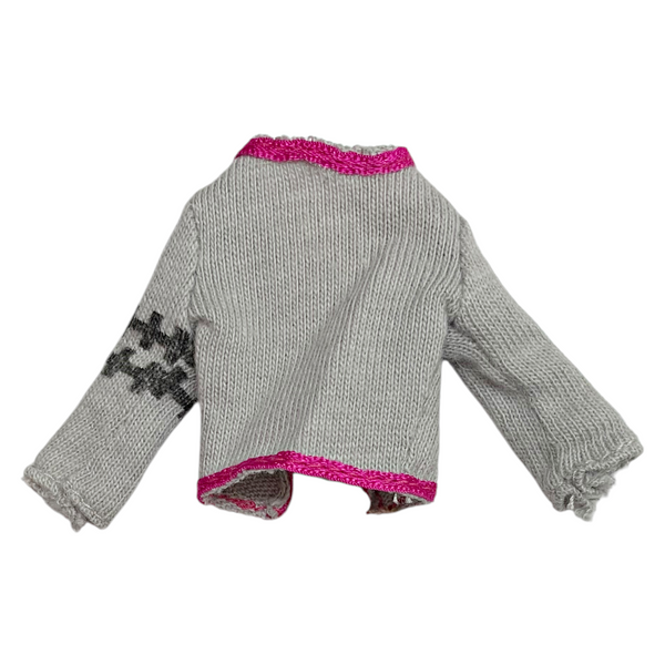 Monster High Frankie Stein Picnic Casket Doll Outfit Replacement Gray Cardigan Shirt