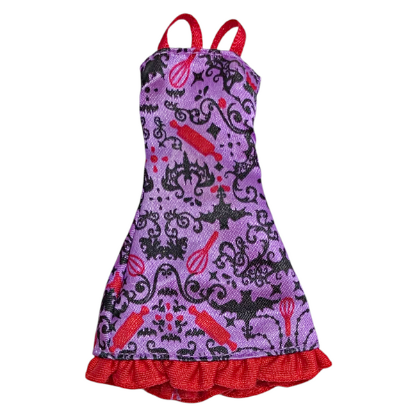 Monster High Elissabat Ghoul Fair Doll Outfit Replacement Purple & Red Dress
