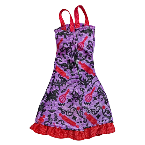 Monster High Elissabat Ghoul Fair Doll Outfit Replacement Purple & Red Dress