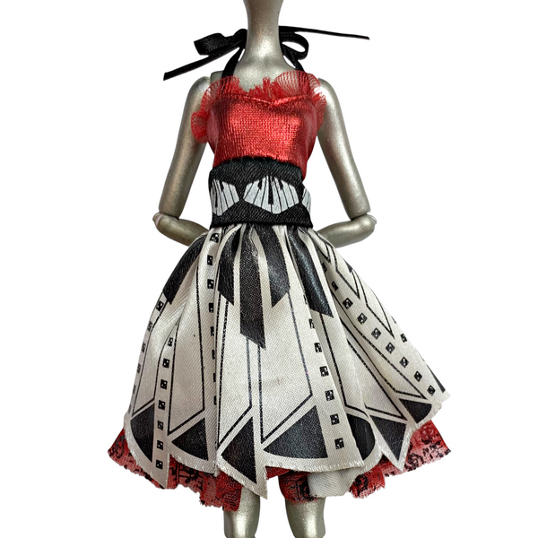 Monster High Operetta Frights Camera Action Doll Outfit Replacement Red & White Dress