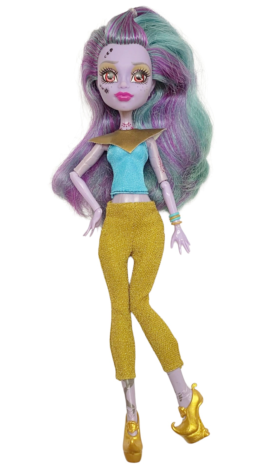 Monster High I Heart Fashion Djinni Whisp Doll With Blue & Gold Shirt &  Pants Outfit