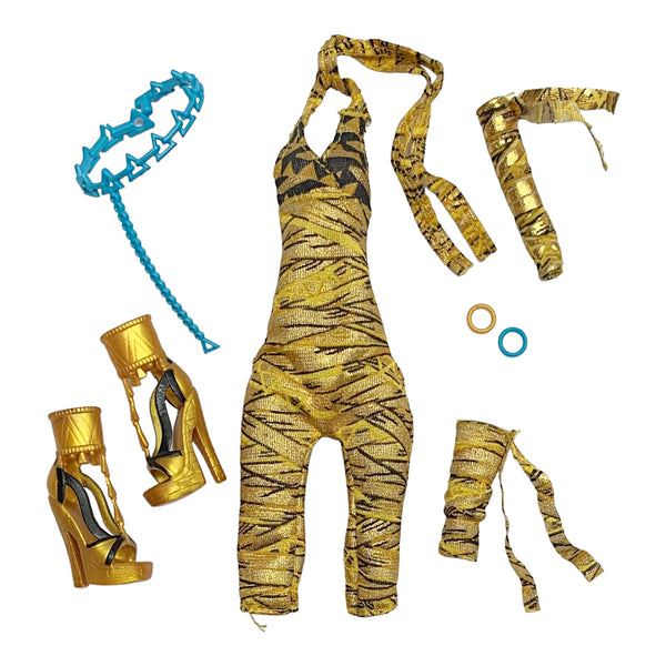 Monster High Cleo De Nile Maul Session Doll Golden Fashion Pack Outfit Set