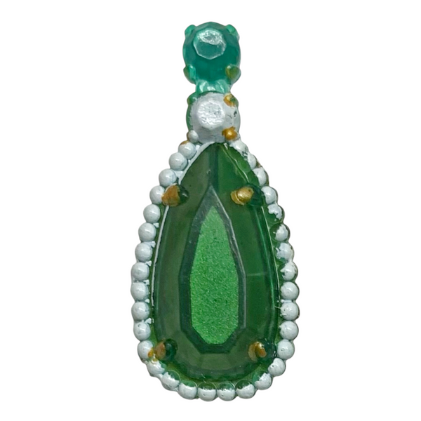 Rainbow High Jewel Richie Doll Replacement Gold & Green Gem Earring Part (#1175)