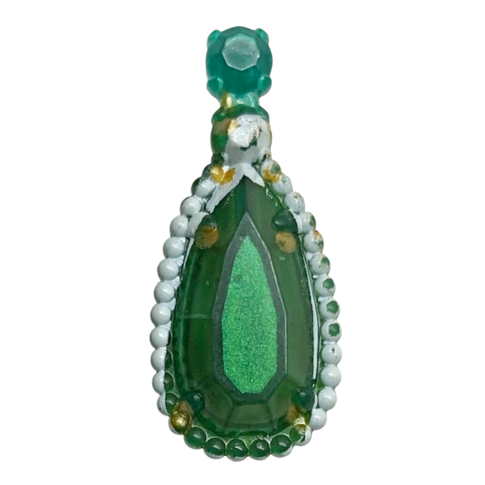 Rainbow High Jewel Richie Doll Replacement Gold & Green Gem Earring Part (#1176)