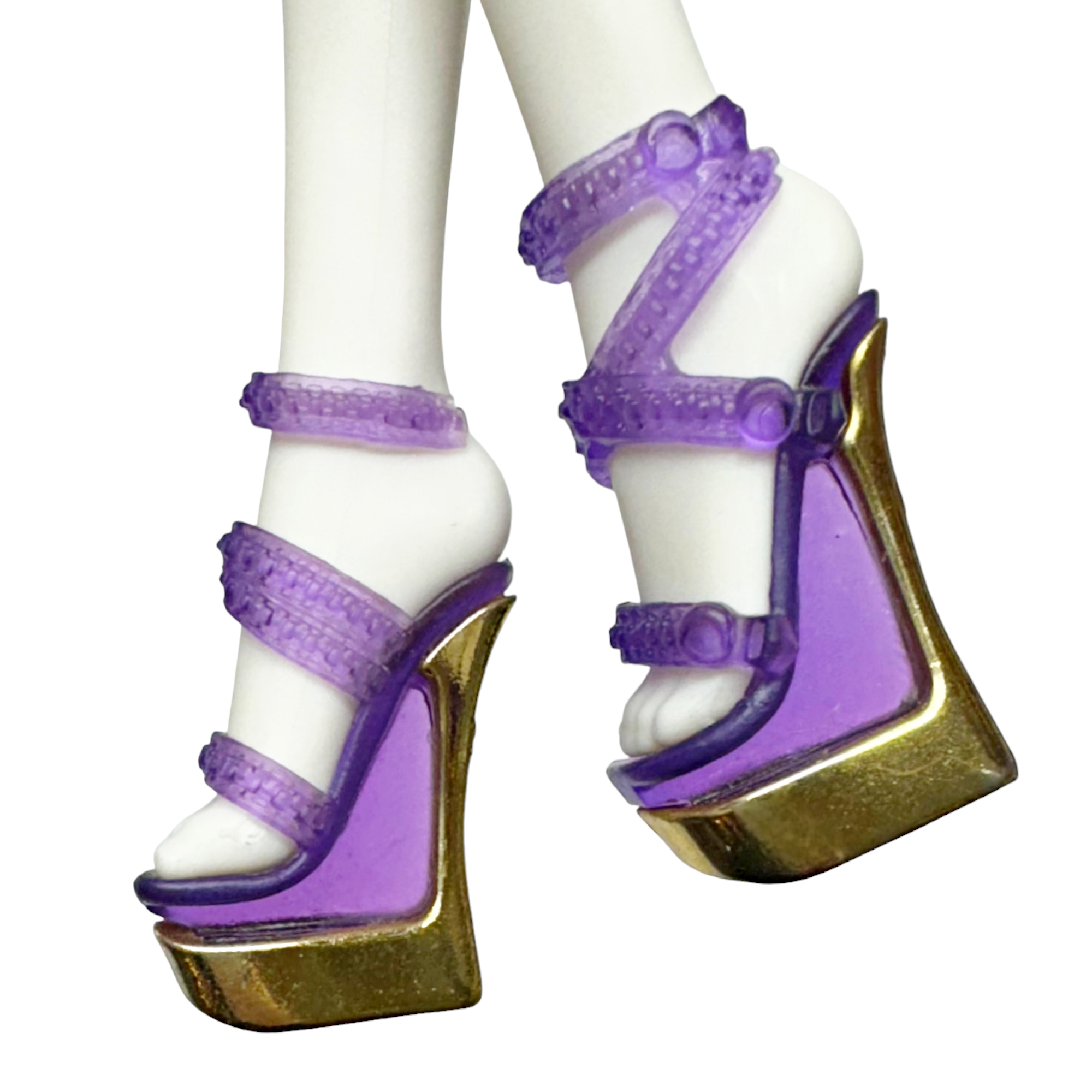 Monster High Clawdeen Wolf 13 Wishes Doll Replacement Purple & Gold Shoes