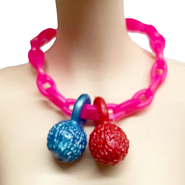 Mattel Barbie Fashion Pack Outfit Replacement Pink Ball Necklace