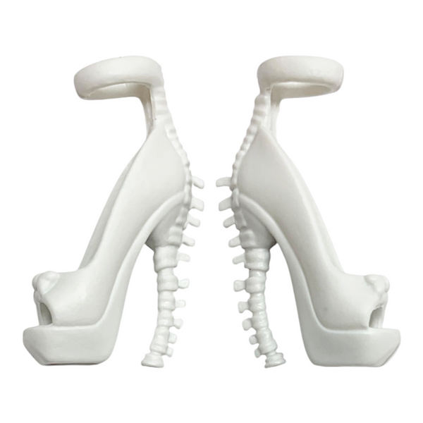 Monster High Create-A-Monster Skeleton Doll Outfit Replacement White Spine Heel Shoes