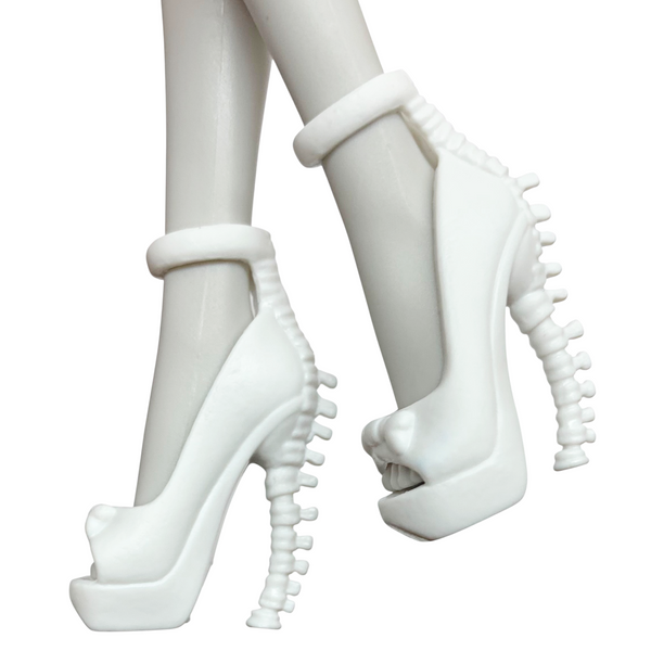 Monster High Create-A-Monster Skeleton Doll Outfit Replacement White Spine Heel Shoes