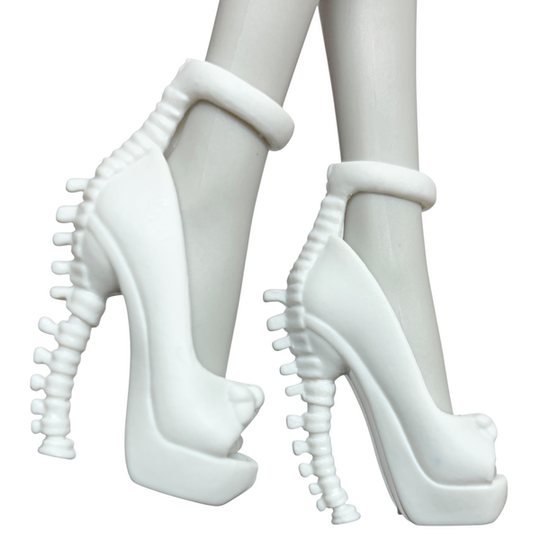 Monster High Create-A-Monster Skeleton Doll Outfit Replacement White Spine Heel Shoes