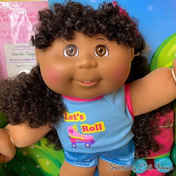 Cabbage Patch Kids Soft-Sculpt "Let's Roll" Roller Skates Doll Annalise Paige 8/2