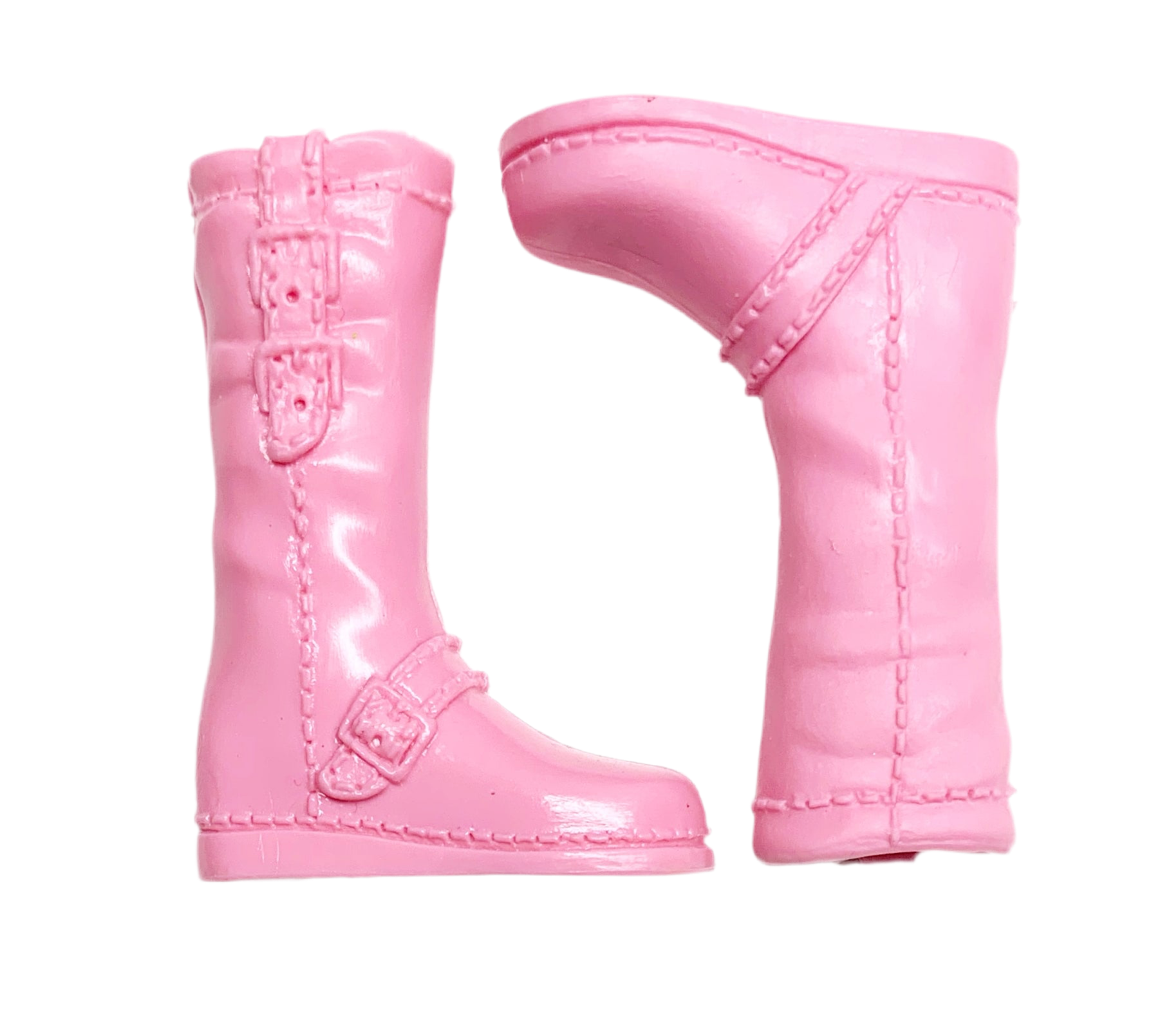 Barbie Signed Logo Pink Tall Buckle Riding Boots Shoes