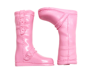 Barbie Signed Logo Pink Tall Buckle Riding Boots Shoes