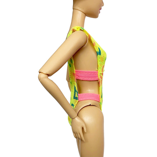 Mattel Barbie 1990 Marina Hawaii Doll Neon Rollerblading Aerobics Style Swimsuit