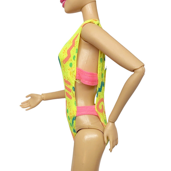 Mattel Barbie 1990 Marina Hawaii Doll Neon Rollerblading Aerobics Style Swimsuit