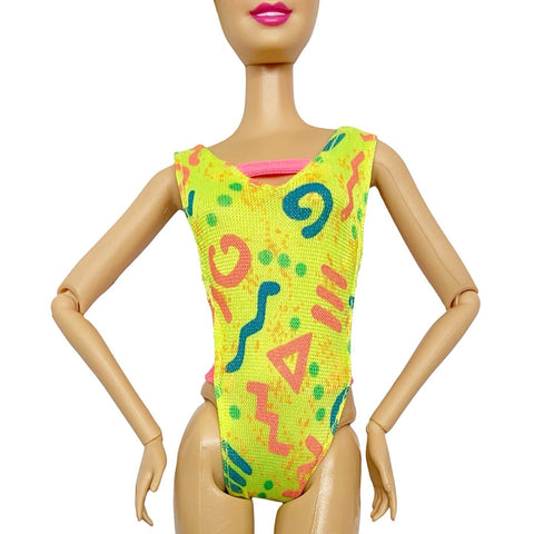 Mattel Barbie 1990 Marina Hawaii Doll Neon Rollerblading Aerobics Style Swimsuit