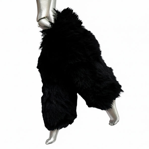 Black Faux Fur Doll Size Leg Warmers Compatible With Monster High G1 Abbey Dolls