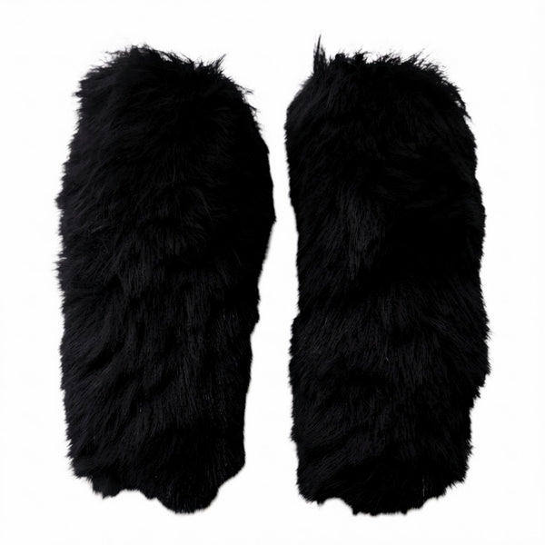 Black Faux Fur Doll Size Leg Warmers Compatible With Monster High G1 Abbey Dolls