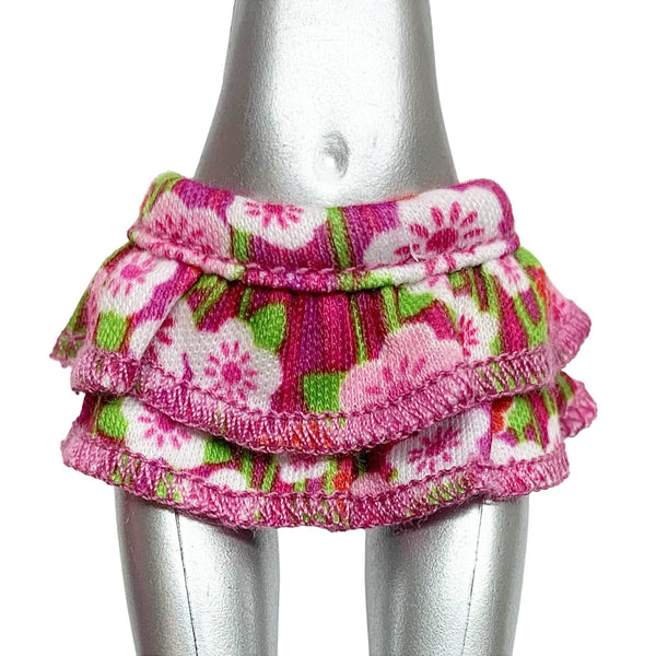 Super Short Floral Pink Flower Mini Skirt Fits Monster High & Fits Bratz Size Dolls