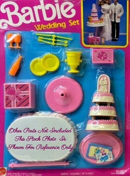 Doll Size 3-Tier Pink White Cake Part For Barbie Wedding Set Chapel Day Playset