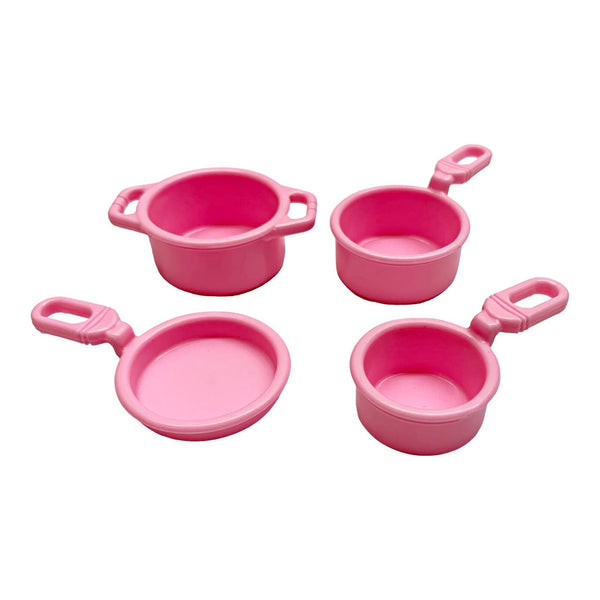 Mattel Barbie Vintage Doll Size 80's 90's Western Camping Campsite Playset Pink Pots Pans Lot