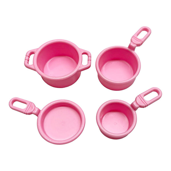 Mattel Barbie Vintage Doll Size 80's 90's Western Camping Campsite Playset Pink Pots Pans Lot