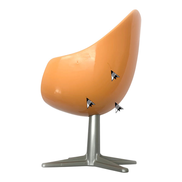 Mattel Barbie FHY73 DreamHouse Living Room Furniture Orange Silver Chair Part