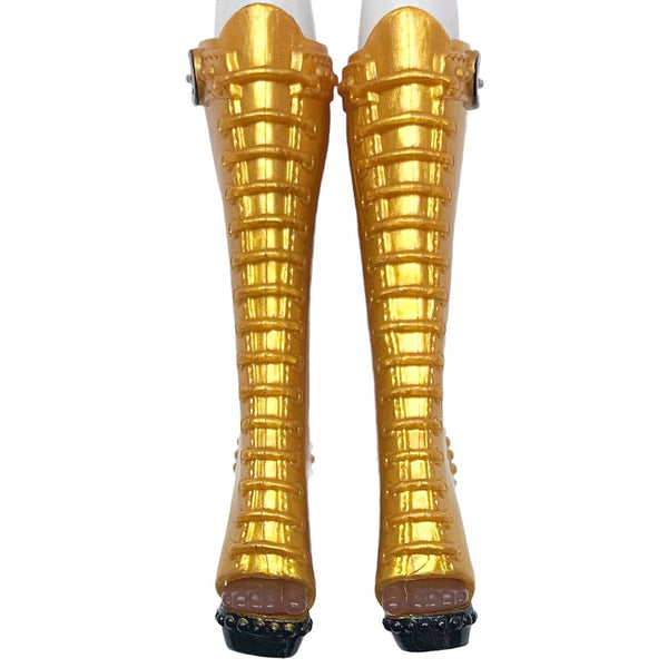 Monster High Clawdeen Wolf I Heart Fashion Doll Replacement Tall Gold & Black Shoes