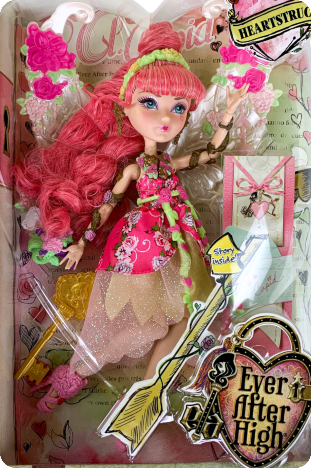 Ever After High Princess C.A. Cupid Birthday Ball Doll Wings Shoes Necklace
