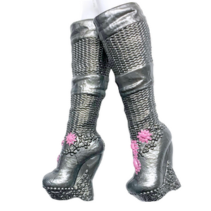 Ever After High Dragon Games Darling Charming Doll Replacement Tall Silver Boots