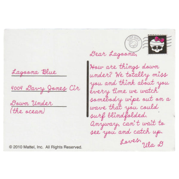 Monster High Draculaura Gloom Beach Doll Replacement Postcard Character Card