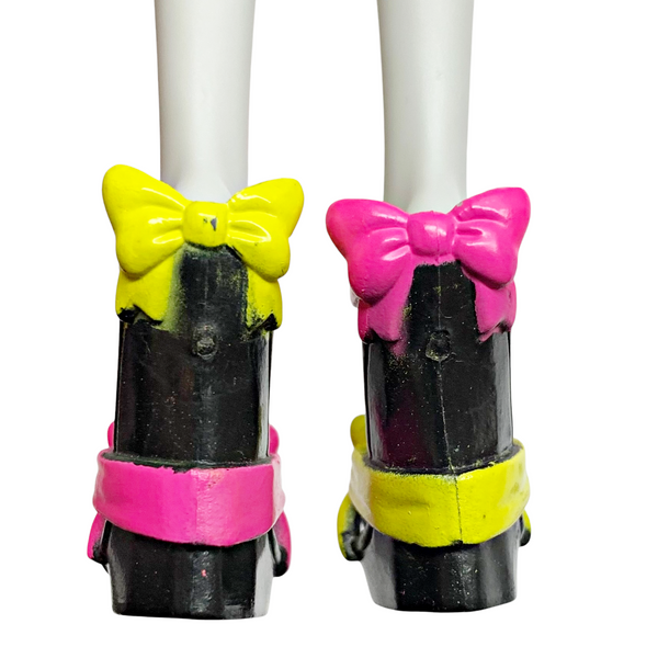 Monster High Draculaura Gloom Beach Doll Replacement Pink & Yellow Bow Shoes