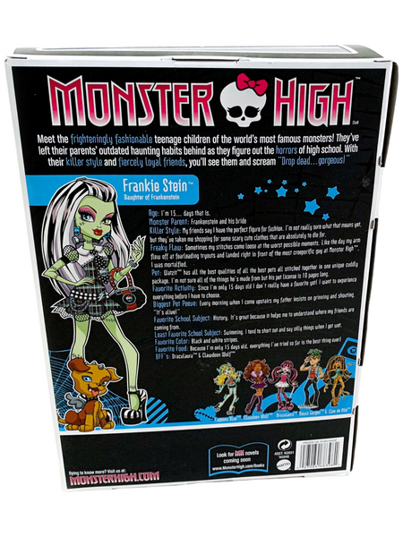 Monster High Frankie Stein Doll Original First Wave Black Elastic
