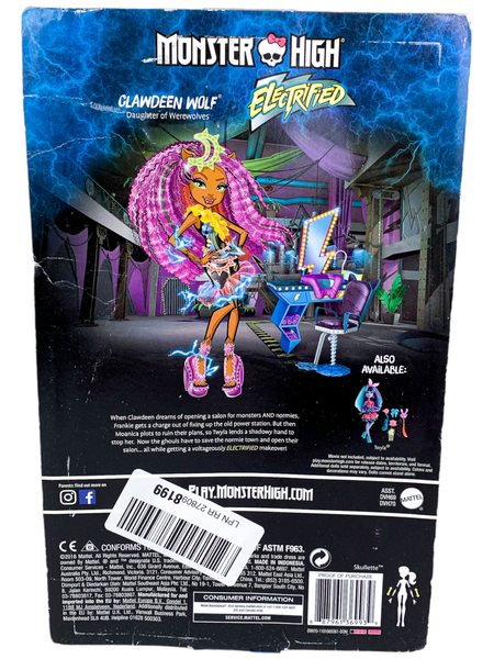 Monster High Electrified Monstrous Hair Ghouls Clawdeen Wolf Doll (DVH70)