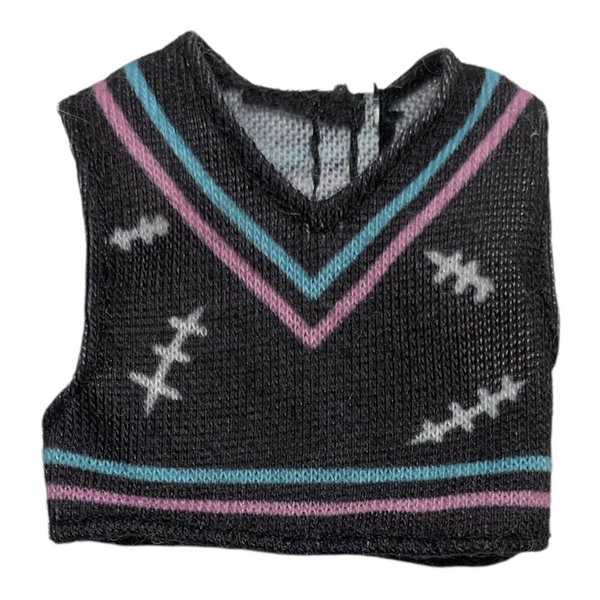 Monster High Frankie Stein G3 Doll Outfit Replacement Shirt Black Vest Top