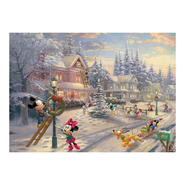 Disney Kinkade 1000 Piece Mickey's Victorian Christmas Holiday Puzzle