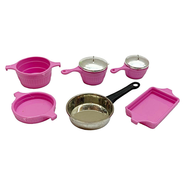 Mattel Vintage 1987 Barbie Sweet Roses Kitchen Stove Cooking Accessories Pots Pans Lot