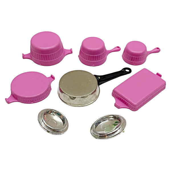 Mattel Vintage 1987 Barbie Sweet Roses Kitchen Stove Cooking Accessories Pots Pans Lot