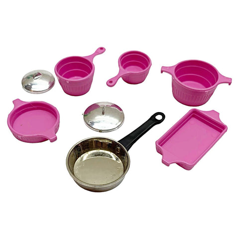 Mattel Vintage 1987 Barbie Sweet Roses Kitchen Stove Cooking Accessories Pots Pans Lot