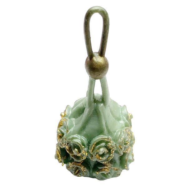 Small Green & Gold Glitter Flower Doll Size Purse For Barbie Size Dolls