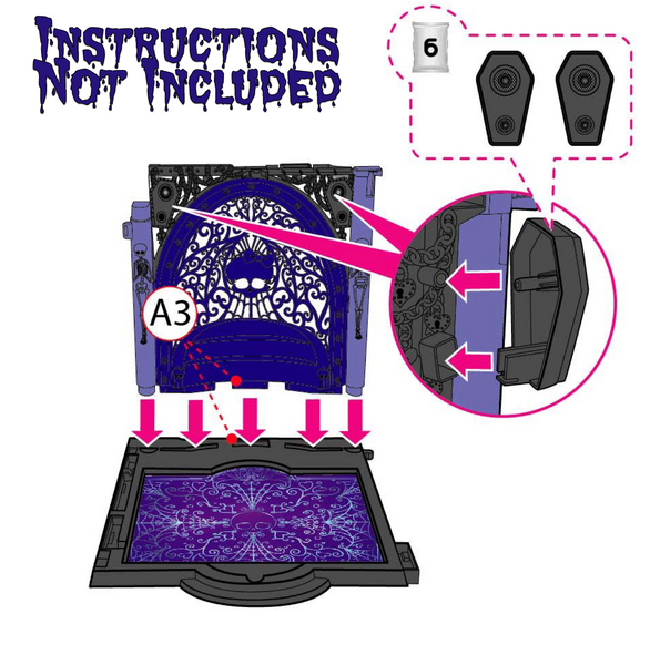 Monster High Freaky Fusion Catacombs Playset Replacement Parts Set Of Black Speakers