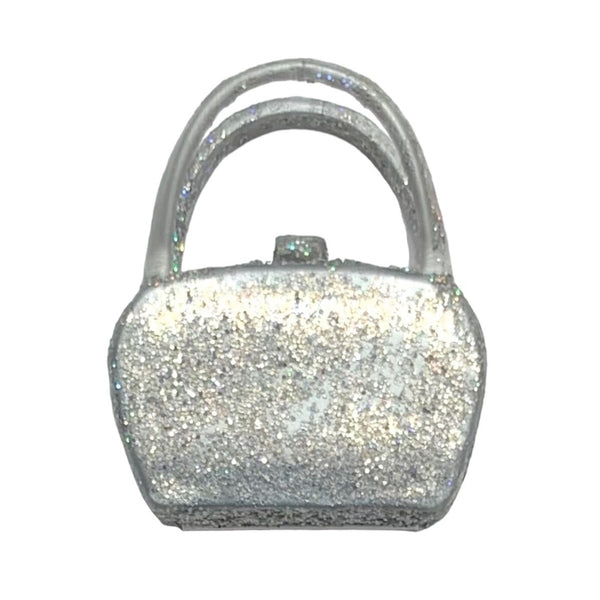Small Silver Glitter Doll Size Purse For Barbie Size Dolls