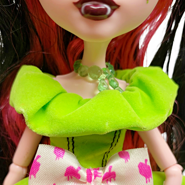 Green Gem Style Necklace Part Compatible With Monster High Snow Bite Doll