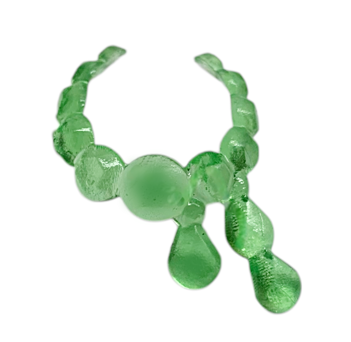 Green Gem Style Necklace Part Compatible With Monster High Snow Bite Doll