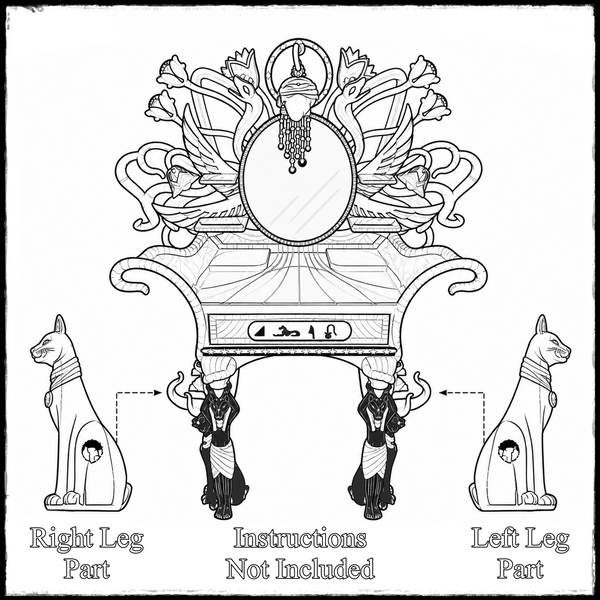 Monster High Cleo De Nile Doll Vanity Playset Replacement Black Cat Leg Part