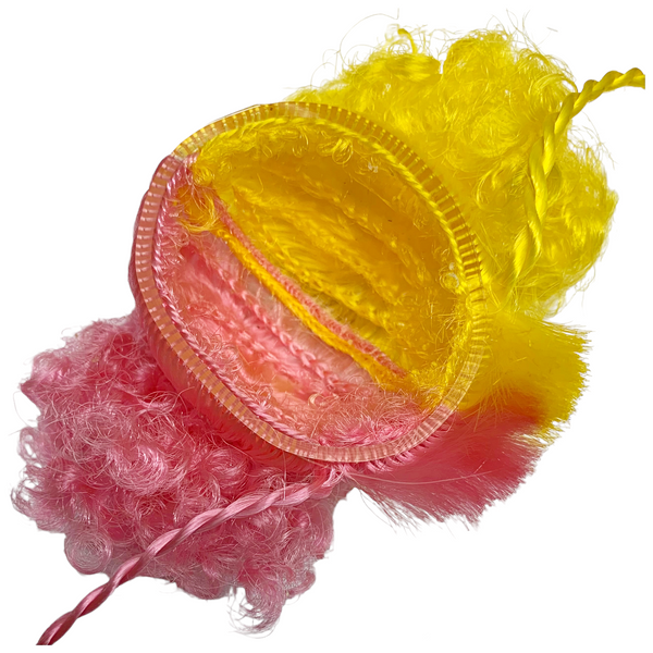 Novi Stars Cici Thru Stellar Skinz Clear Alien Doll Pink & Yellow Wig Part