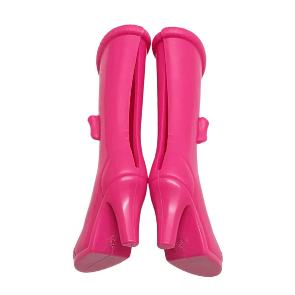 Musa Rock Style Replacement Shoes Solid All Pink Tall Boots Fits Winx Club Dolls
