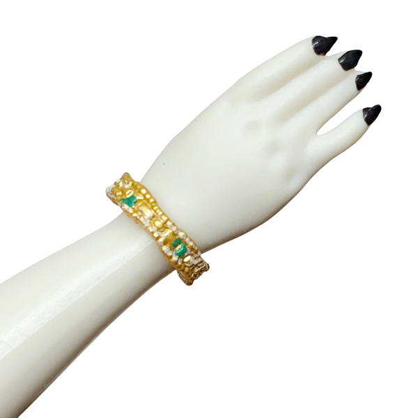 Rainbow High Jewel Richie Doll Replacement Gold & Green Bangle Bracelet (E)