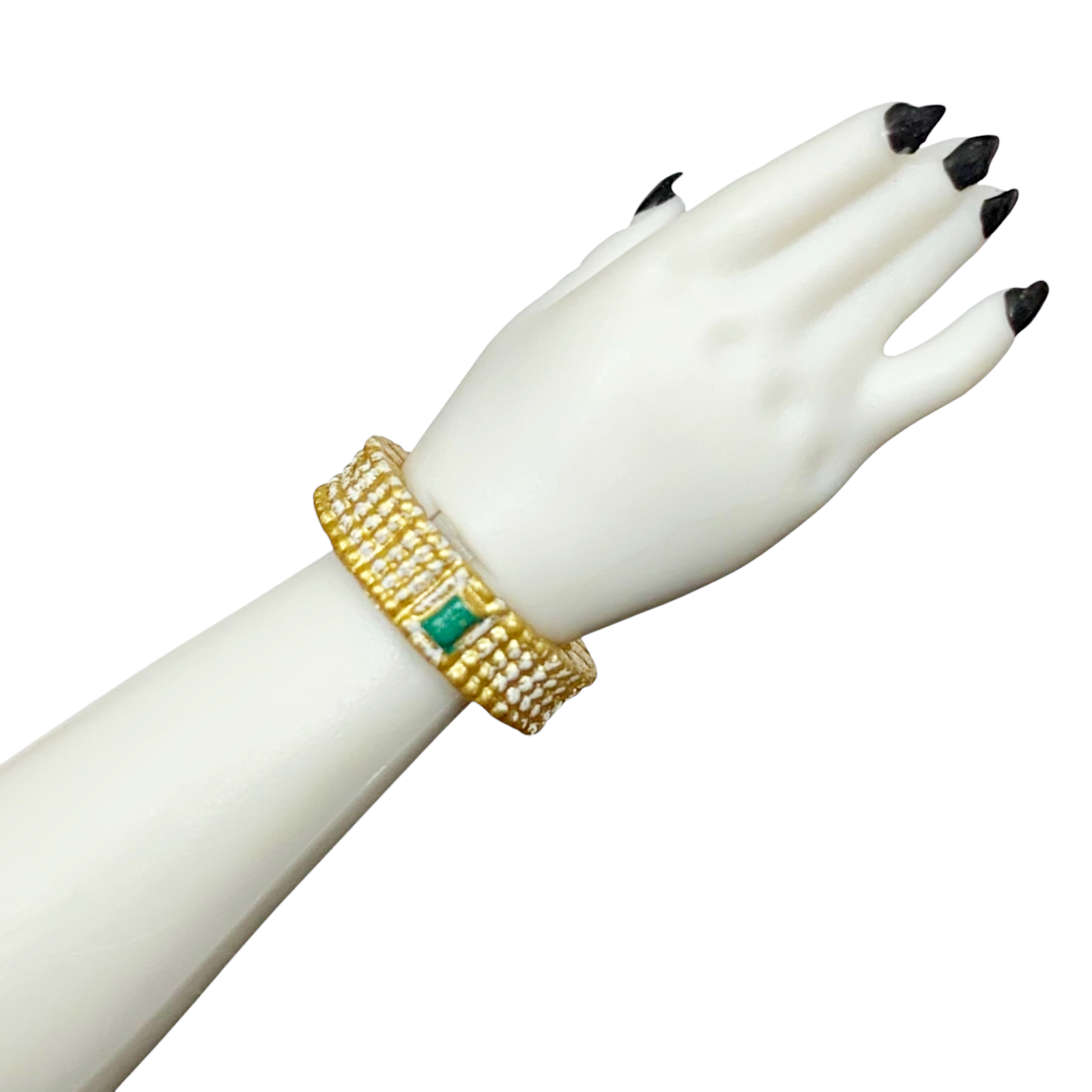 Rainbow High Jewel Richie Doll Replacement Gold & Green Bangle Bracelet (C)