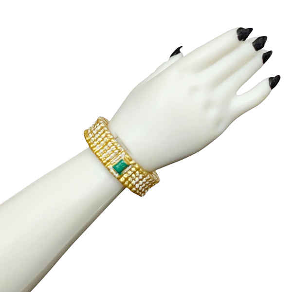 Rainbow High Jewel Richie Doll Replacement Gold & Green Bangle Bracelet (C)